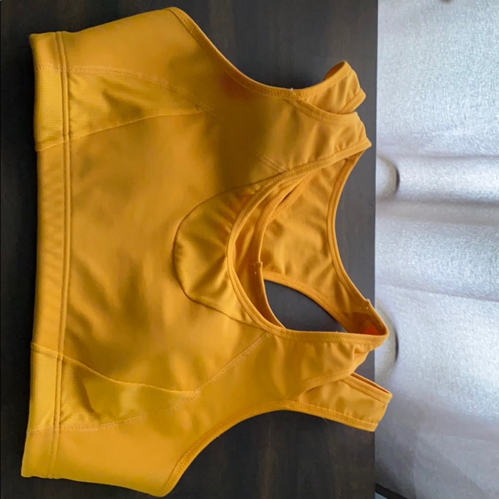 Mustard yellow sports bra